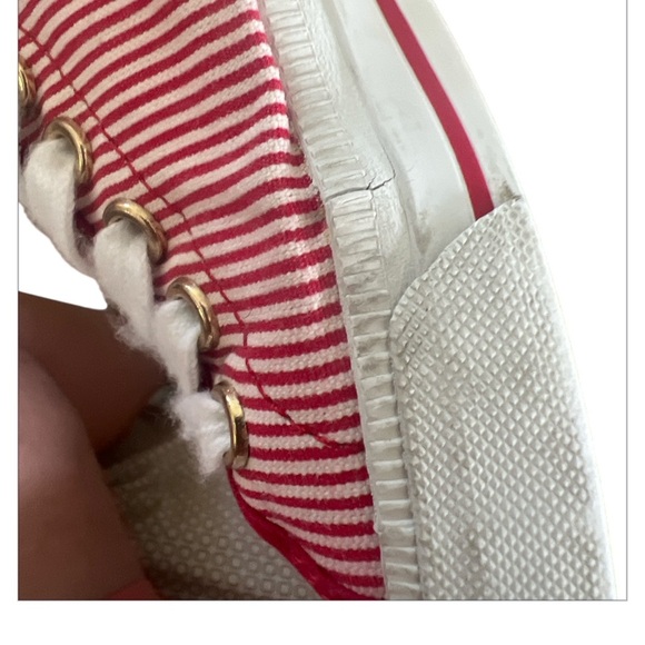 Tommy Hilfiger Red and White Striped Sneakers - Picture 7 of 8